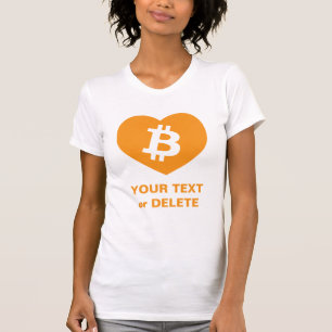 Bitcoin B in Orange Heart Women's Slim Fit T-Shirt