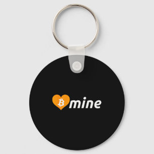 Bitcoin B Mine Cryptocurrency Valentines Day Btc Keychain