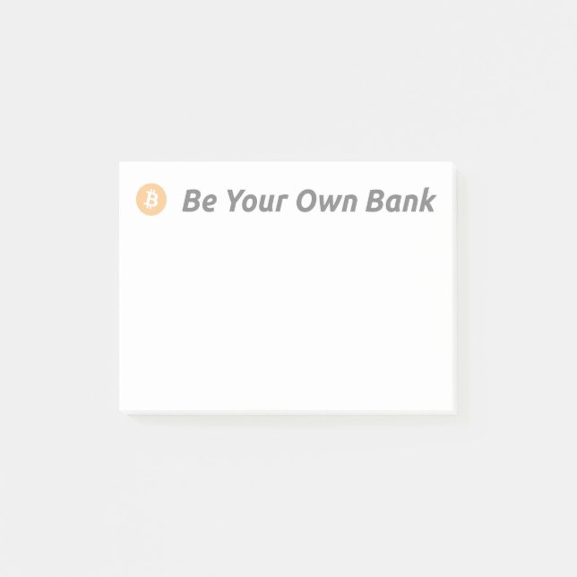 Bitcoin Be Your Own Bank Post-it Notes (Front)