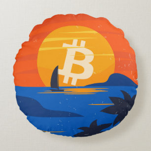 Bitcoin Beach Round Pillow