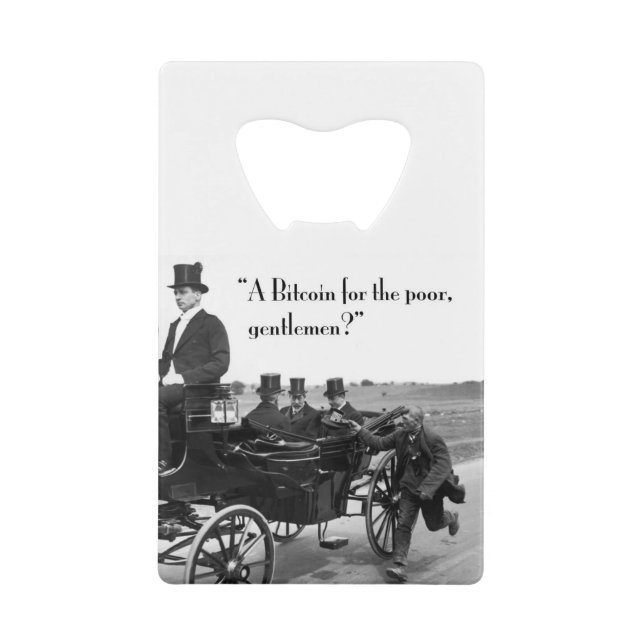 Bitcoin Beggar Wallet Bottle Opener (Front)