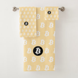 Bitcoin Beige Bath Towel Set