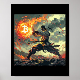 Bitcoin Black Strap Judo Martial Arts Karate  Poster