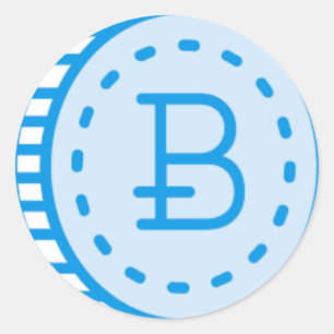 Bitcoin Bluez Classic Round Sticker