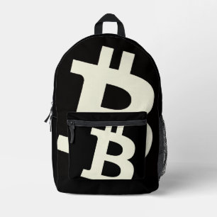 Bitcoin Bold Black Printed Backpack