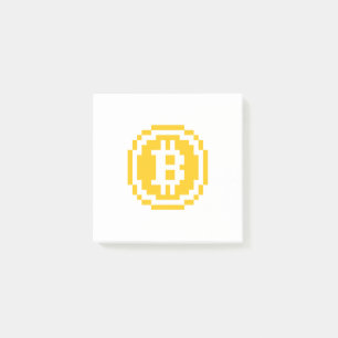 Bitcoin BTC 8-Bit Logo Post-it Notes
