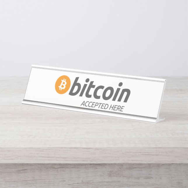 Bitcoin BTC Accepted Here | Name Plate (Front)
