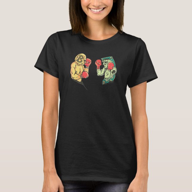 Bitcoin Btc Crypto Bitcoin Vs Fiat Funny Bitcoin T-Shirt (Front)