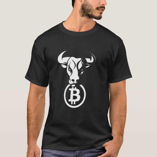Bitcoin Btc Crypto Bulls Animal Currency Blockchai T-Shirt (Front)