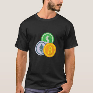 Bitcoin BTC Crypto Cryptocurrency Small Chest Badg T-Shirt