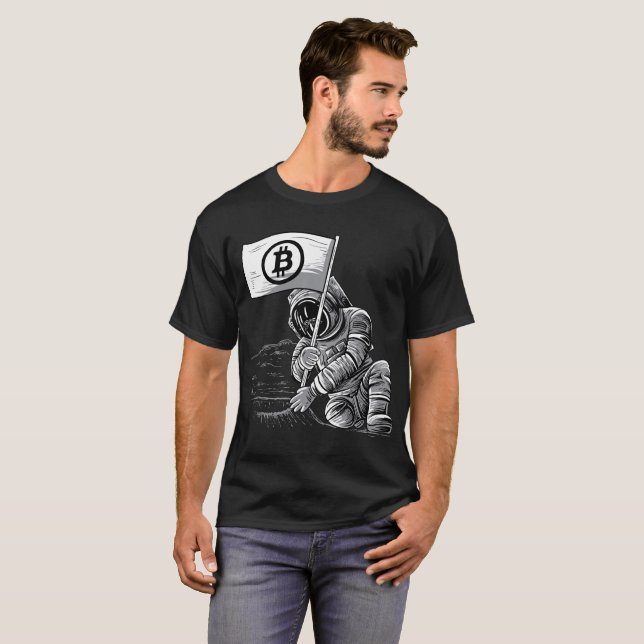 Bitcoin BTC Crypto Shirt cryptocurrency miner moon (Front Full)