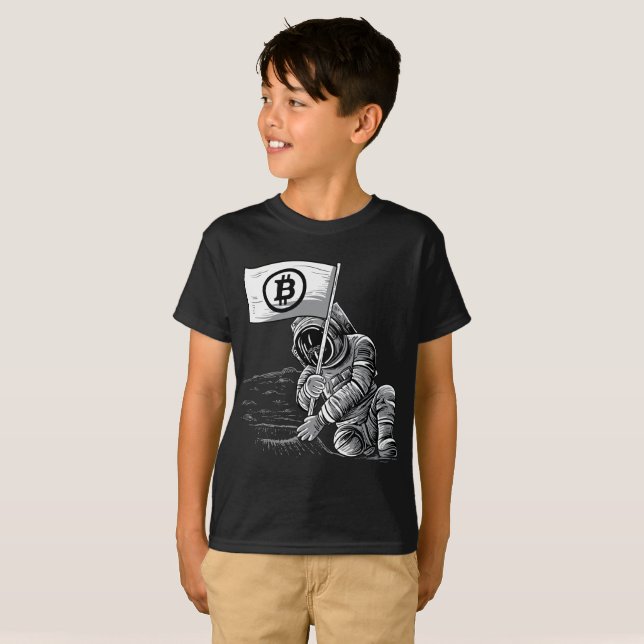Bitcoin BTC Crypto Shirt cryptocurrency miner moon (Front Full)