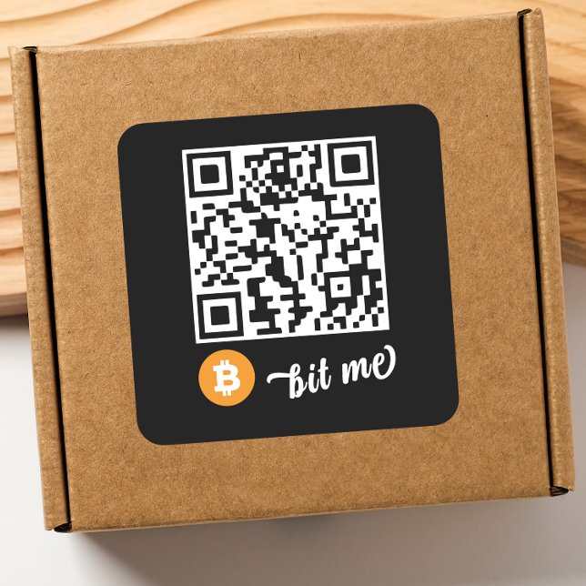 Bitcoin (BTC) Portefeuille QR Code Sticker - Carré (Créateur téléchargé)