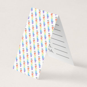 Bitcoin #BTC Rainbow Design Seed Card Mnemonic
