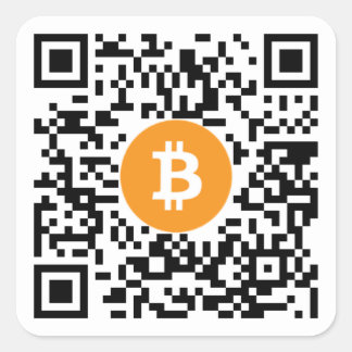 Bitcoin (BTC) Wallet QR Code Sticker - Square