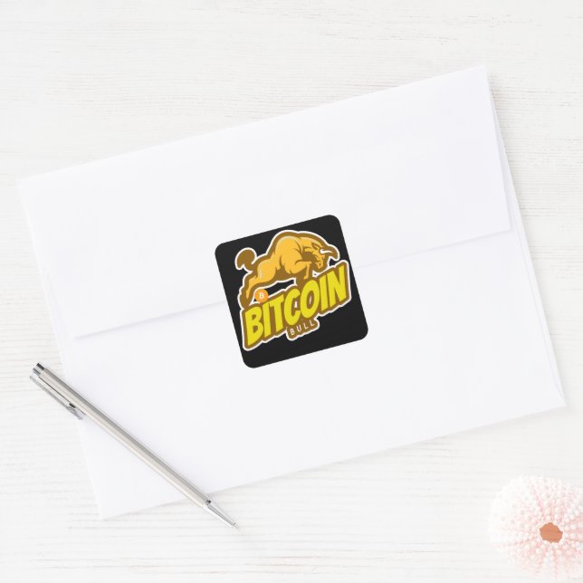Bitcoin Bull run - Btc Crypto Square Sticker (Envelope)