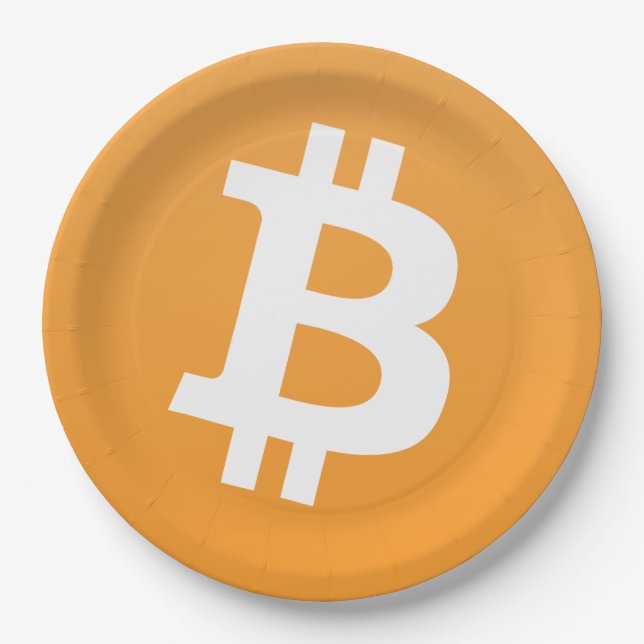 Bitcoin classic logo on bitcoin party plate (Front)