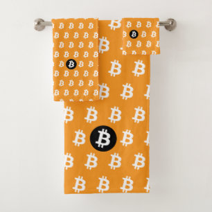Bitcoin Classic Orange Bath Towel Set