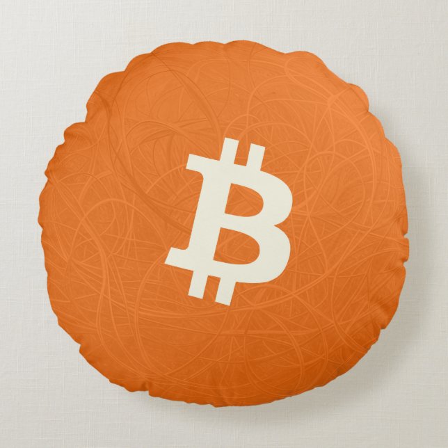 Bitcoin Classic Orange (Neuron) Round Pillow (Front)