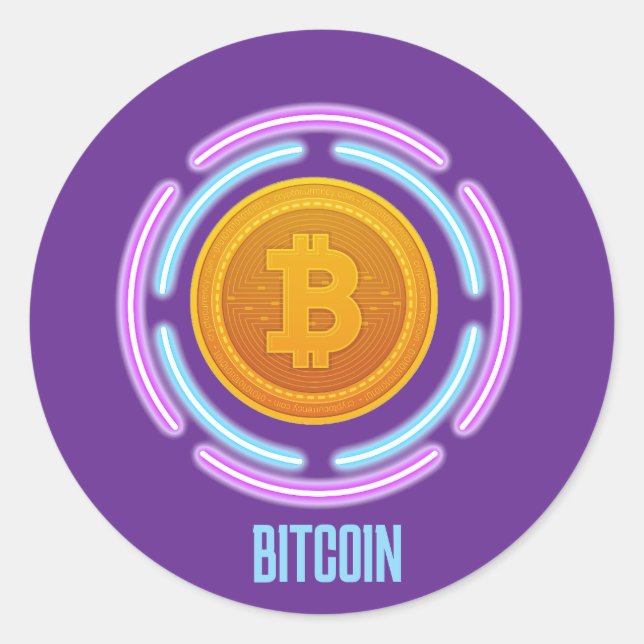 BITCOIN CLASSIC ROUND STICKER (Front)
