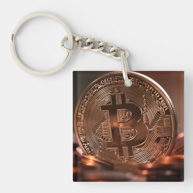 Bitcoin Coaster Keychain (Front)