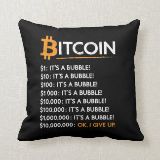 Bitcoin Crypto Bitcoin It'S A Bubble Bubble Throw Pillow