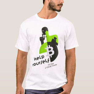 Bitcoin Crypto Currency help green design T-Shirt