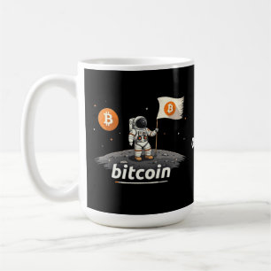 Bitcoin Crypto Moon Astronaut Design BTC  Coffee Mug