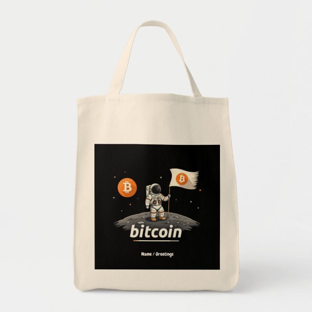 Bitcoin Crypto Moon Astronaut Design BTC  Tote Bag (Front)