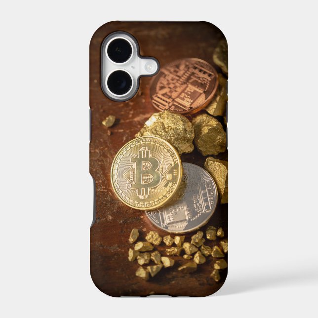 Bitcoin Cryptocurrency Blockchain Rustic Gold BTC (Back)
