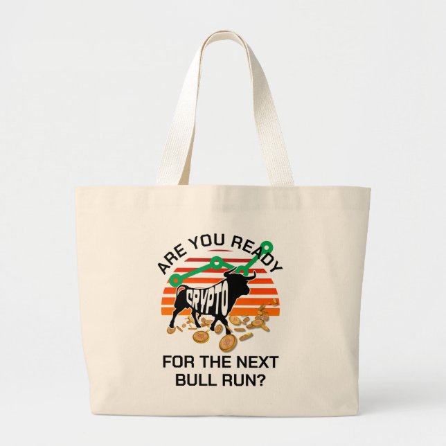 Bitcoin CRYPTOcurrency BULL RUN Large Tote Bag (Front)