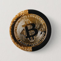 Bitcoin Cryptocurrency Chic Black Gold Glitter