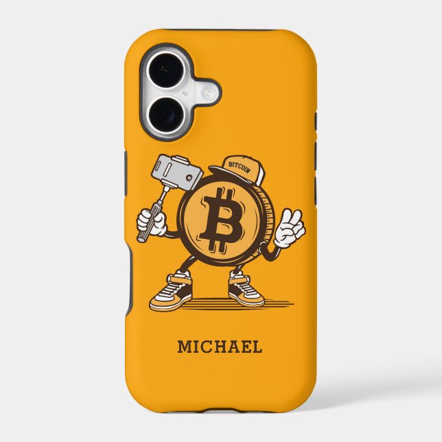 Bitcoin Cryptocurrency Funny Cartoon Personalized  (Back)