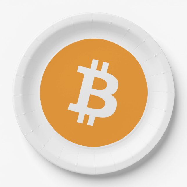 Bitcoin Cryptocurrency Logo Paper Plate (Front)