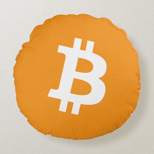 Bitcoin Cryptocurrency Logo Round Pillow (Front)