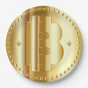 Bitcoin Cryptocurrency Paper Plate