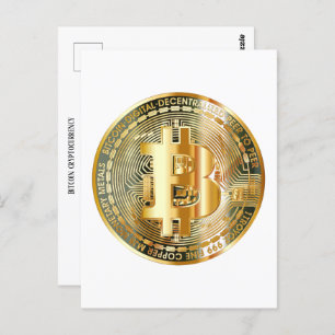 Bitcoin cryptocurrency postcard