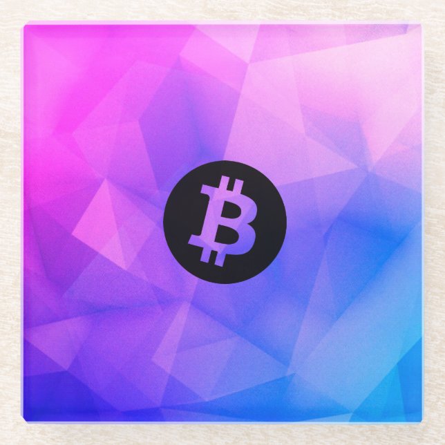 Bitcoin Crystal Glass Coaster (Front)