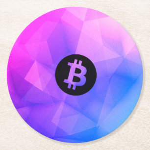 Bitcoin Crystal Round Paper Coaster