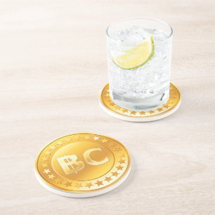 Bitcoin Currency - Round M4 boxes Coaster