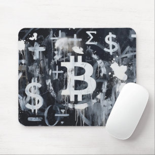 Bitcoin Currency Street Art (Black Painting No. 1) Mouse Pad