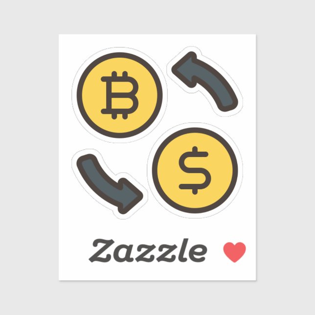 Bitcoin Currency to Dollar Icons Cutout (Sheet)