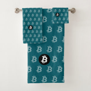 Bitcoin Dark Teal (Style 2) Bath Towel Set