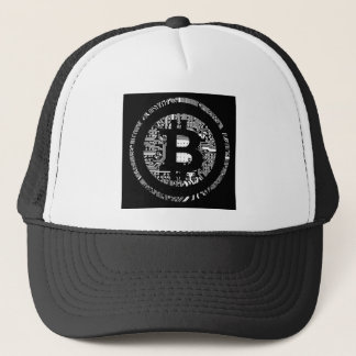 Bitcoin Detail in B&W Trucker Hat