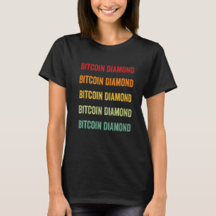 Bitcoin Diamond Crypto Rainbow Text T-Shirt