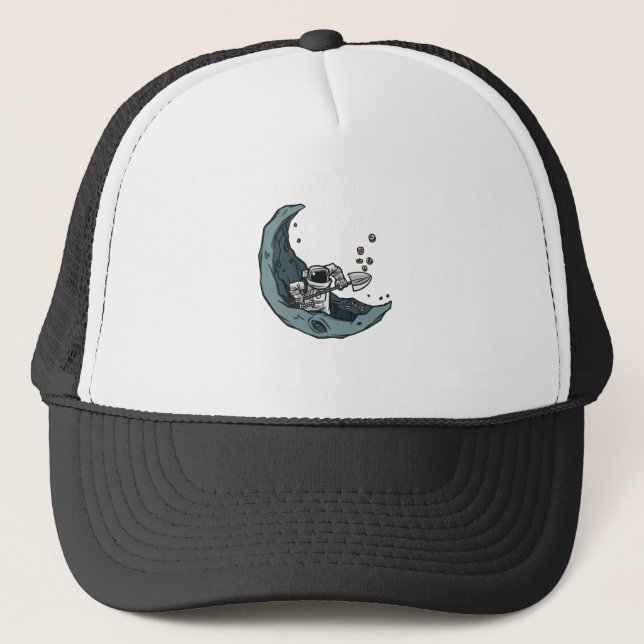 Bitcoin Digger, Astronaut Crypto Miner Trucker Hat (Front)