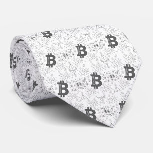 Bitcoin Digital Cryptocurrency Pattern Neck Tie