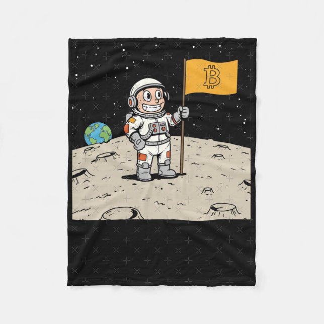 Bitcoin Digital Currency And Blockchain Technology Fleece Blanket (Front)