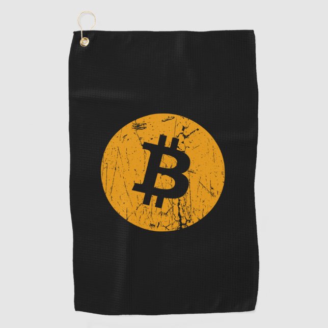 bitcoin digital currency money coin blockchain fin golf towel (Front)