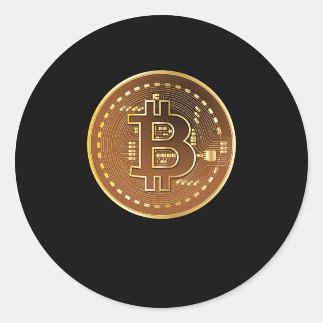 Bitcoin Digital Gold Cryptocurrency Invest Digital Classic Round Sticker (Front)